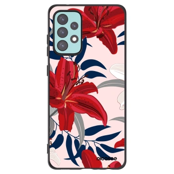 Picasee crna silikonska maskica za Samsung Galaxy A72 A725F - Red Lily