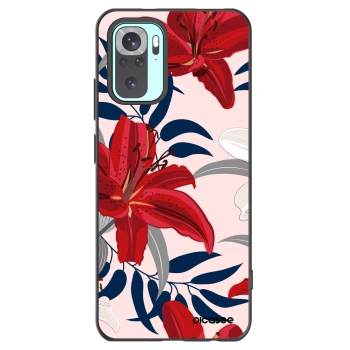 Picasee crna silikonska maskica za Xiaomi Redmi Note 10 Pro - Red Lily