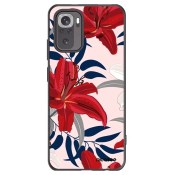 Picasee crna silikonska maskica za Xiaomi Redmi Note 10S - Red Lily