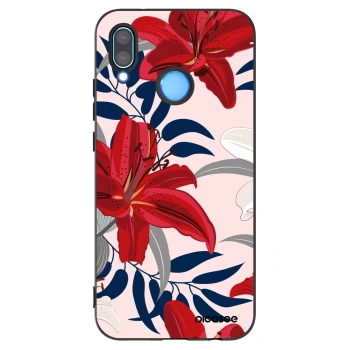 Picasee crna silikonska maskica za Huawei P20 Lite - Red Lily