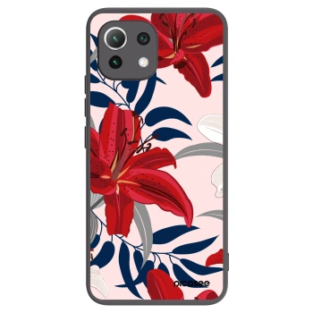 Picasee crna silikonska maskica za Xiaomi Mi 11 Lite - Red Lily