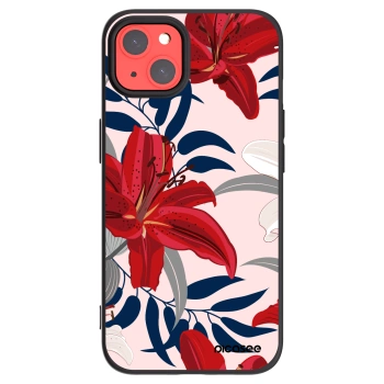 Picasee crna silikonska maskica za Apple iPhone 13 - Red Lily