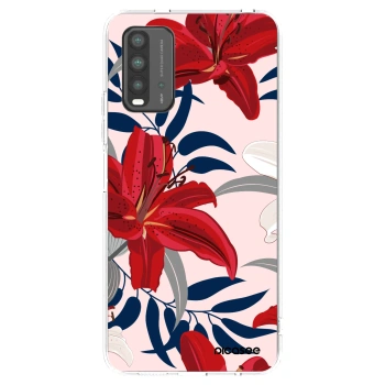 Picasee crna silikonska maskica za Xiaomi Redmi 9T - Red Lily