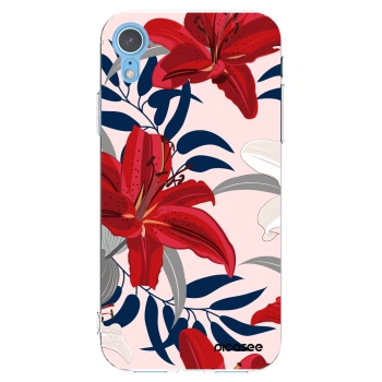 Picasee silikonska prozirna maskica za Apple iPhone XR - Red Lily