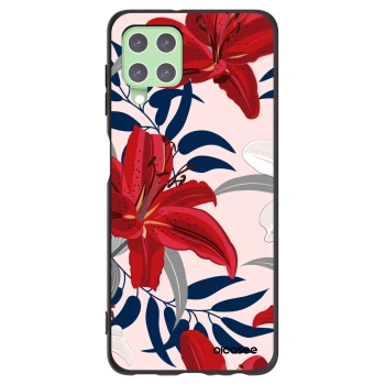 Picasee crna silikonska maskica za Samsung Galaxy A22 A225F 4G - Red Lily