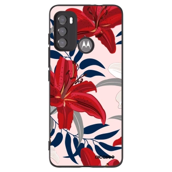 Picasee crna silikonska maskica za Motorola Moto G60 - Red Lily