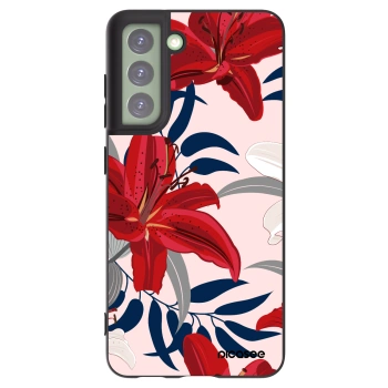 Picasee crna silikonska maskica za Samsung Galaxy S21 FE 5G - Red Lily
