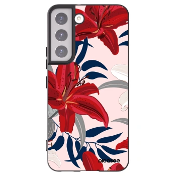 Picasee crna silikonska maskica za Samsung Galaxy S22 5G - Red Lily