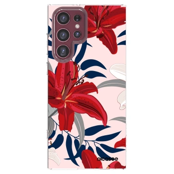 Picasee silikonska prozirna maskica za Samsung Galaxy S22 Ultra 5G - Red Lily