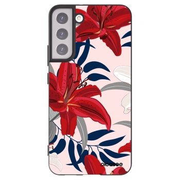 Picasee crna silikonska maskica za Samsung Galaxy S22+ 5G - Red Lily