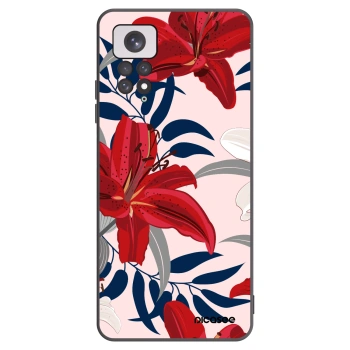 Picasee crna silikonska maskica za Xiaomi Redmi Note 11 - Red Lily