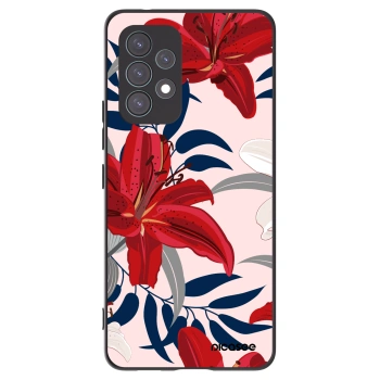 Picasee crna silikonska maskica za Samsung Galaxy A53 5G A536 - Red Lily
