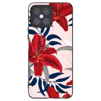 Picasee crna silikonska maskica za Honor X8 4G - Red Lily