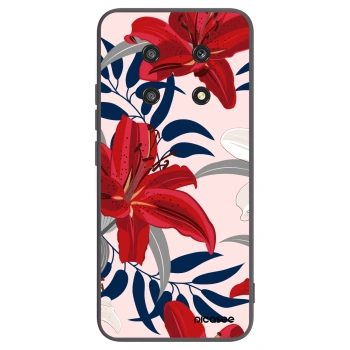 Picasee crna silikonska maskica za Honor Magic4 Lite 5G - Red Lily
