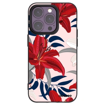 Picasee crna silikonska maskica za Apple iPhone 14 Pro - Red Lily