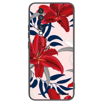 Picasee crna silikonska maskica za Honor 70 - Red Lily