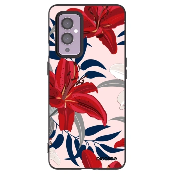 Picasee crna silikonska maskica za OnePlus 9 - Red Lily