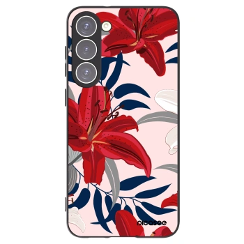 Picasee crna silikonska maskica za Samsung Galaxy S23+ 5G - Red Lily