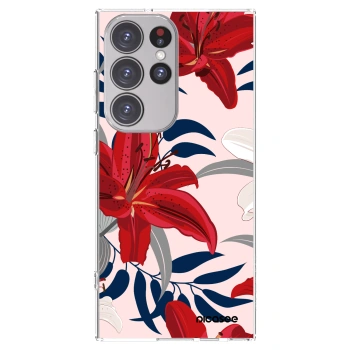 Picasee silikonska prozirna maskica za Samsung Galaxy S23 Ultra 5G - Red Lily