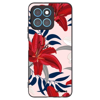 Picasee crna silikonska maskica za Honor X6 - Red Lily
