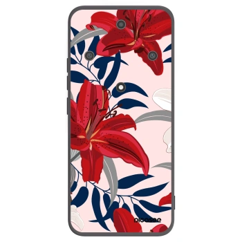 Picasee crna silikonska maskica za Honor Magic5 Lite 5G - Red Lily