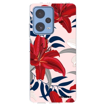 Picasee silikonska prozirna maskica za Xiaomi Redmi Note 12 Pro 5G - Red Lily