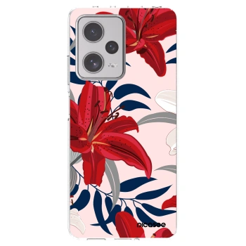 Picasee silikonska prozirna maskica za Xiaomi Redmi Note 12 Pro+ 5G - Red Lily