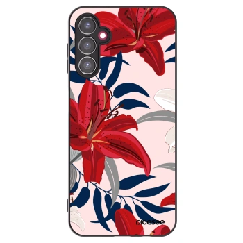 Picasee crna silikonska maskica za Samsung Galaxy A14 4G A145R - Red Lily