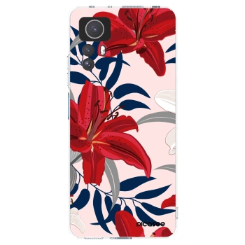 Picasee silikonska prozirna maskica za Xiaomi Redmi Note 12S - Red Lily