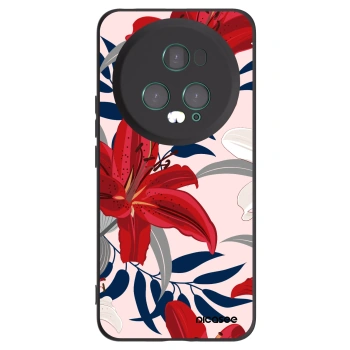 Picasee crna silikonska maskica za Honor Magic5 Pro - Red Lily