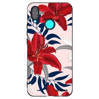 Picasee crna silikonska maskica za Huawei Nova 3 - Red Lily