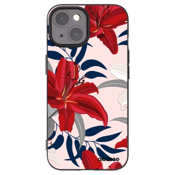 Picasee crna silikonska maskica za Apple iPhone 15 - Red Lily