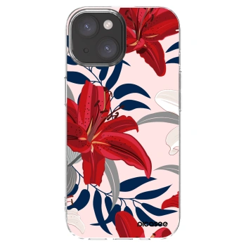 Picasee silikonska prozirna maskica za Apple iPhone 15 - Red Lily