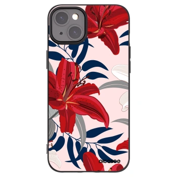 Picasee crna silikonska maskica za Apple iPhone 15 Plus - Red Lily