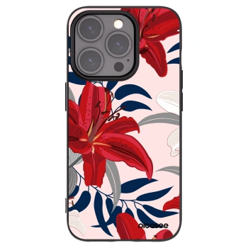 Picasee crna silikonska maskica za Apple iPhone 15 Pro - Red Lily
