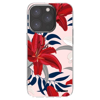 Picasee silikonska prozirna maskica za Apple iPhone 15 Pro - Red Lily