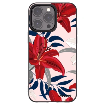 Picasee crna silikonska maskica za Apple iPhone 15 Pro Max - Red Lily