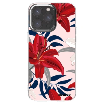 Picasee silikonska prozirna maskica za Apple iPhone 15 Pro Max - Red Lily