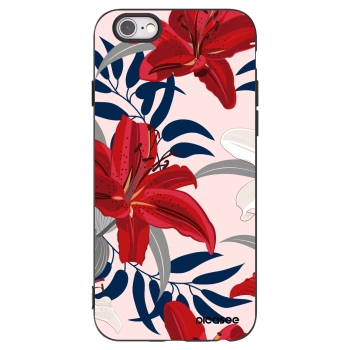 Picasee crna silikonska maskica za Apple iPhone 6/6S - Red Lily