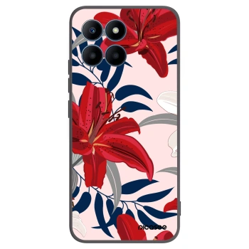 Picasee crna silikonska maskica za Honor 70 Lite - Red Lily