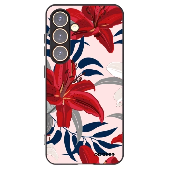 Picasee crna silikonska maskica za Samsung Galaxy S24 S921B 5G - Red Lily