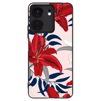 Picasee crna silikonska maskica za Xiaomi Redmi 13C 4G - Red Lily