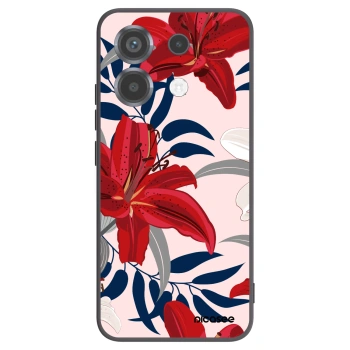 Picasee crna silikonska maskica za Xiaomi Poco X6 - Red Lily