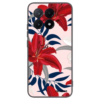 Picasee crna silikonska maskica za Xiaomi Poco X6 Pro - Red Lily