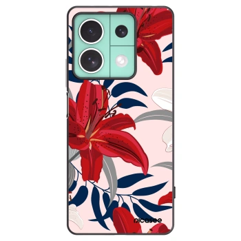 Picasee crna silikonska maskica za Xiaomi Redmi Note 13 5G - Red Lily