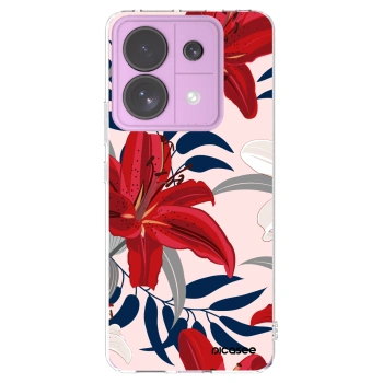 Picasee silikonska prozirna maskica za Xiaomi Redmi Note 13 Pro 5G - Red Lily