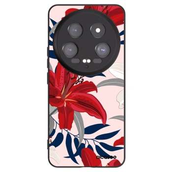 Picasee crna silikonska maskica za Xiaomi 14 Ultra - Red Lily