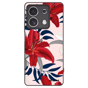 Picasee crna silikonska maskica za Xiaomi Redmi Note 13 4G - Red Lily