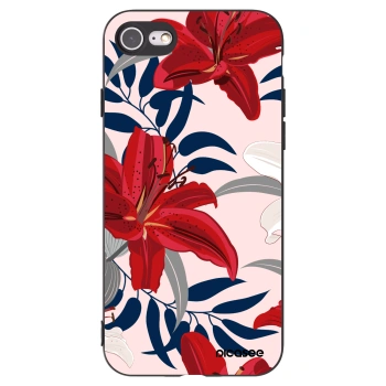 Picasee crna silikonska maskica za Apple iPhone 8 - Red Lily