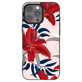 Picasee crna silikonska maskica za Apple iPhone 16 Pro Max - Red Lily